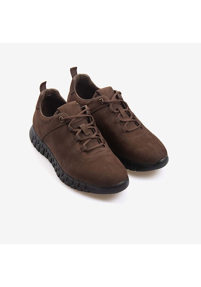 Kemal Tanca Hakiki Deri Erkek Erkek Spor Sneaker Ayakkabı 2537 Kahve