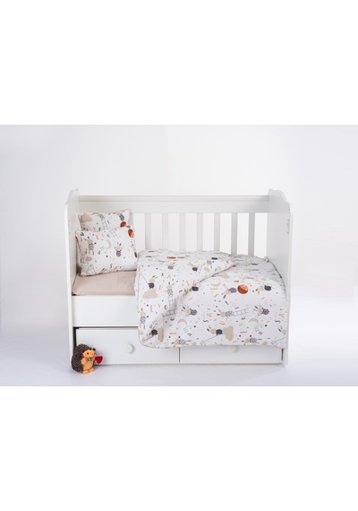 Patalena Home Pamuk 4 Parça Bebek Nevresim Takımı 100x150 Cm Cappuccino