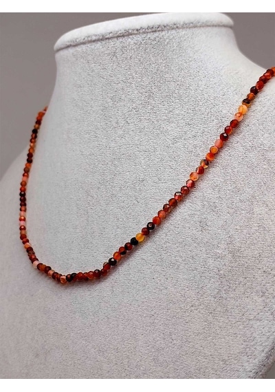 Akik Taşı 2.5mm Kolye (Sabit Klipsli) Altın