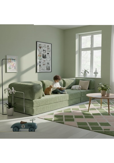 Herev 300x100 Sünger Köşe Koltuk Takımı / Yatak Olur Kanepe / Yıkanabilir Fitilli Kadife Kumaşlı Şark Köşe Yeşil Herev 300x100 Sünger Köşe Koltuk Takımı / Yatak Olur Kanepe / Yıkanabilir Fitilli Kadife Kumaşlı Şark Köşe Yeşil