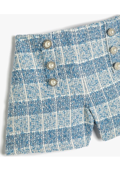 Koton Tüvit Şort İnci Düğme Detaylı Beli Lastikli Mavi Ekose 3skg40092aw 3SKG40092AW6C4 Mavi Koton Tüvit Şort İnci Düğme Detaylı Beli Lastikli Mavi Ekose 3skg40092aw 3SKG40092AW6C4 Mavi