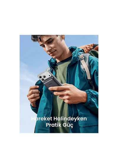 Ugreen 10.000 Mah Magnetic Wireless Manyetik Kablosuz Taşınabilir Şarj Cihazı Siyah