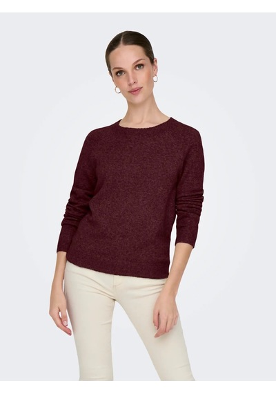Only Onlrıca L/s Pullover Knt Noos Kadın Kazak 15204279 Bordo