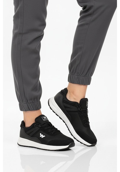 Walkway Siyah Beyaz Fileli Hafif Bağcıklı Unisex Spor Ayakkabı 7001 Omina G Siyah - Beyaz
