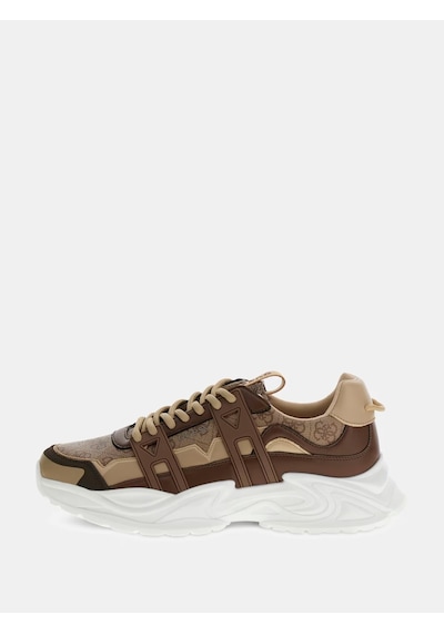 Guess Belluno Deri Erkek Sneaker Ayakkabı Fmpbeufal12 Kahverengi