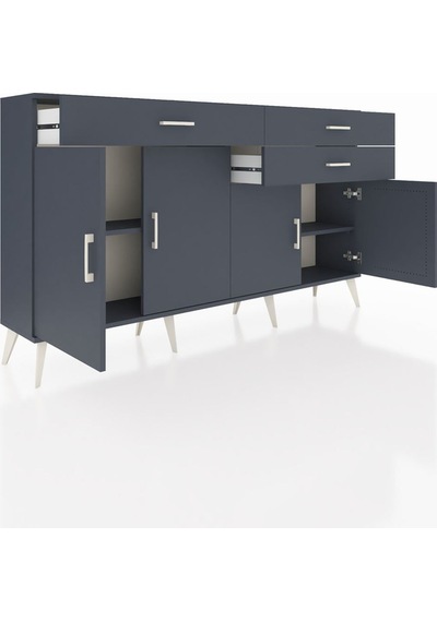 Arges Konsol 2 Raflı 3 Çekmeceli 4 Kapaklı 176x30x99 Antrasit-ant Antrasit-antrasit Arges Konsol 2 Raflı 3 Çekmeceli 4 Kapaklı 176x30x99 Antrasit-ant Antrasit-antrasit