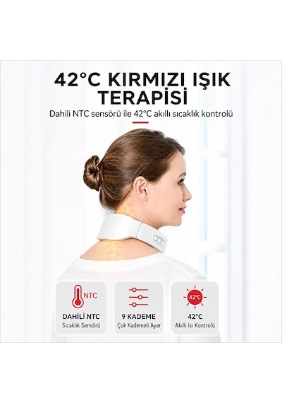 Ezere Neckrelief Pro Ultrasonik Dalgalı Ve Isıtmalı Rahatlatıcı Boyun Masaj Aleti- 5775