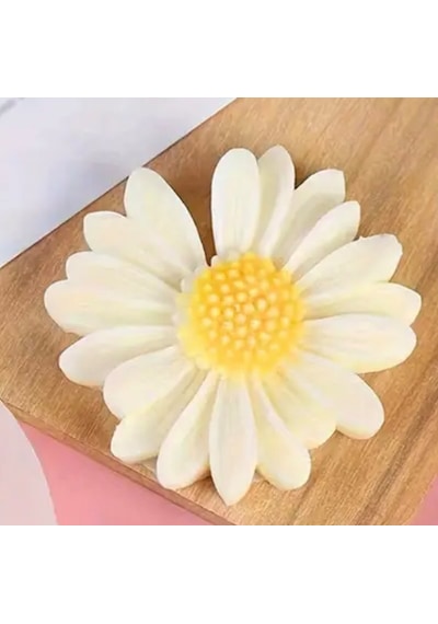Çiçek Desen Dekoratif Mum Söz,nişan,mevlid Hediyelik Mum 10 Adet Beyaz - Sarı