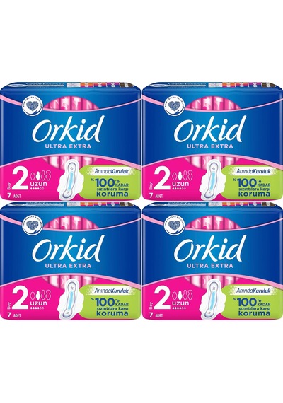 Orkid Ultra Extra Koruma Hijyenik Ped Uzun 4 x 7'li