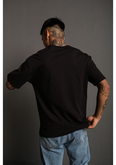 Technomonkey Oversize Siyah Baskısız Unisex Tişört