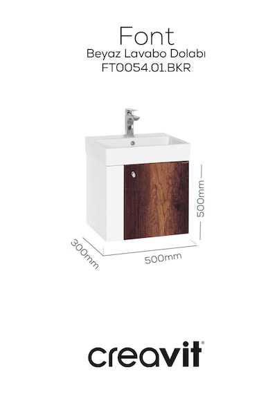 Creavit Font Lavabo Dolabı 50 Cm Beyaz-bakır Mat Beyaz Creavit Font Lavabo Dolabı 50 Cm Beyaz-bakır Mat Beyaz