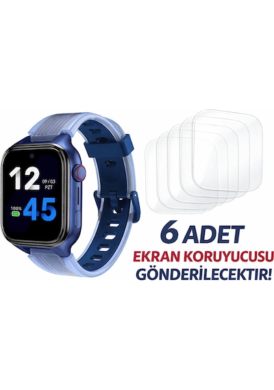 Ttec Kido Pro Akıllı Saat Nano Esnek Ekran Koruyucu 6 Adet Cam Değildir, Kırılmaz, Tam Uyum