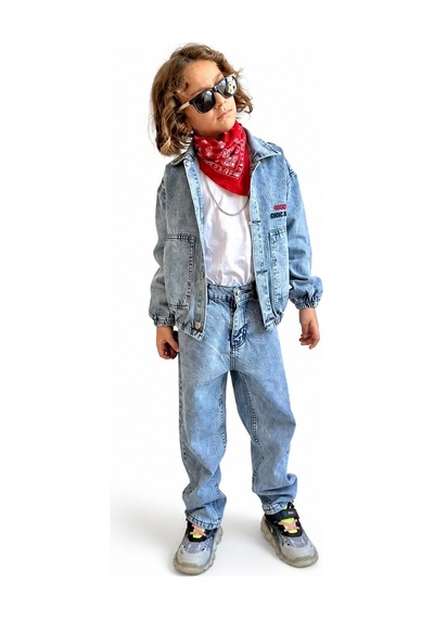 Eray Alp Kids Erkek Çocuk Jean Alt Üst Takım Mavi