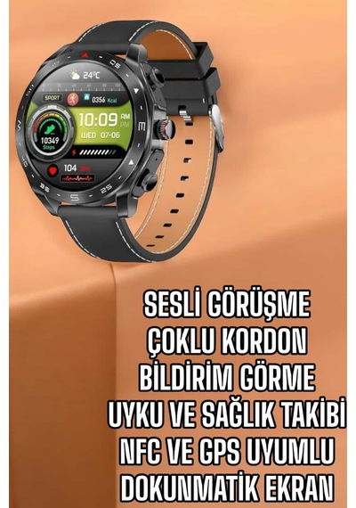 Akıllı Saat Titreşimli Bildirim Sesli Görüşme Gps Takibi Uczgt66akıllısaat2-1 Siyah