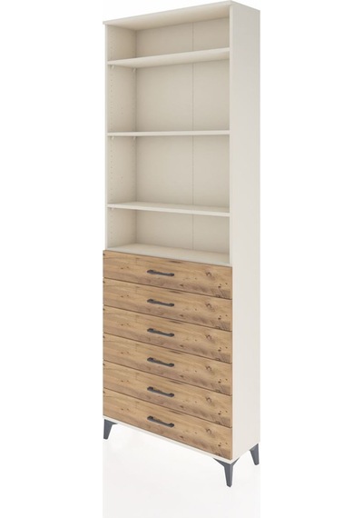 Arges Dolap 4 Raflı 6 Çekmeceli 88x30x243 Aytaşı-çam Aytaşı