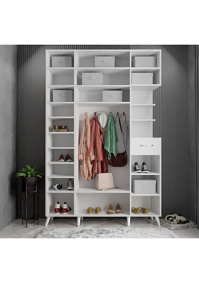 Açelya Portmanto Vestiyer Beyaz180 CM M11