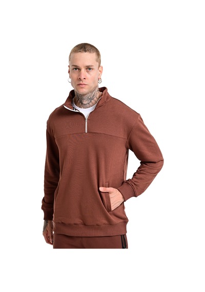 Sportive Badajoz Erkek Kahverengi Günlük Stil Sweatshirt 24ke016-khve Kahverengi