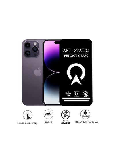 Apple iPhone 15 Uyumlu İle Tam Kaplayan Anti Statik Görünmez Safir Ekran Koruyucu Hayalet Cam
