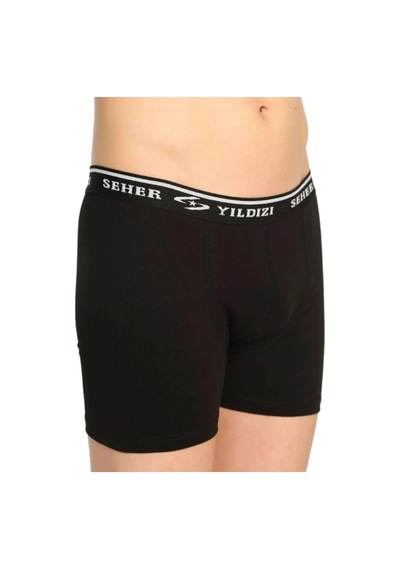 Elit Seher Yıldız 8'li Paket Likralı Erkek Boxer 0060 Siyah