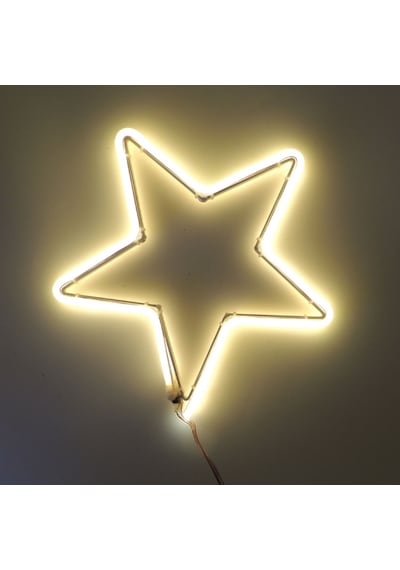 Neon Işıklı Yıldız Yılbaşı Süsü 220v Gün Işığı 28 Cm