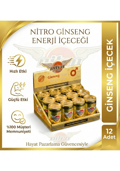 Nitro Ginseng +18 Performans Enerji Içeceği - 12 Adet Gizli Gönderim