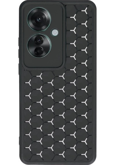 Uryport Oppo Reno 11f Kılıf Petek Silikon Kapak - Siyah