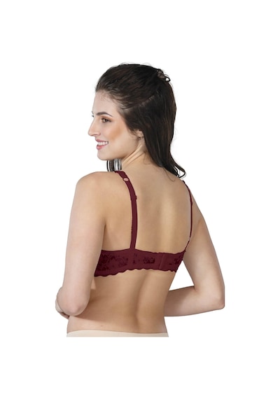 Bordo Mı Emay 188 B Pedli Dantelli Telli Toparlayıcı Sütyen Bordo