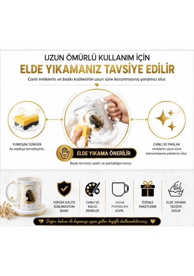 Koç Burcu Tasarım Seramik Kupa Bardak Kadınlara Özel Burç Temalı Kahve Kupası Burç Hediyesi Beyaz