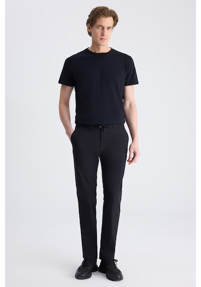 Twn Slim Fit Siyah Düz Pamuklu Jogger Pantolon 4ec03s2263452 001