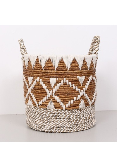 Bodrum 36x33x42 Cm. Doğal Abaka El Yapımı Sepet L - Bej