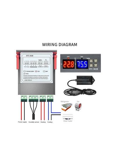 Stc-3028 Isı Ve Nem Ölçer Termostat Çift Ekran 220V N11.3810