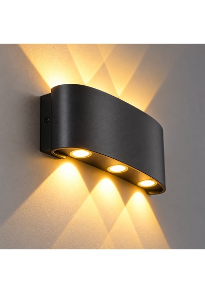 Haiti Siyah Kasa 12 Watt Aplik Amber Işık Yönü İle Modern Tasarım Siyah Amber Siyah