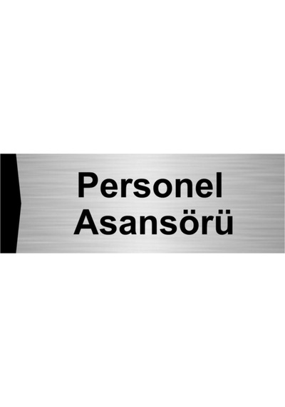 Hasta Asansörü 7x20cm Gümüş Renk Metal Yönlendirme Levhası