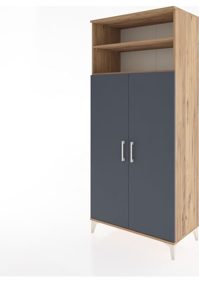 Hyperion Dolap 5 Raflı 2 Kapaklı 88x44x195 Çam-antrasit Atlas Çam