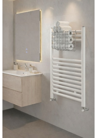 Petek Üstü Çok Amaçlı Banyo Rafı Metal Havluluk & Düzenleyici Sepet 1 Adet Krom Krom