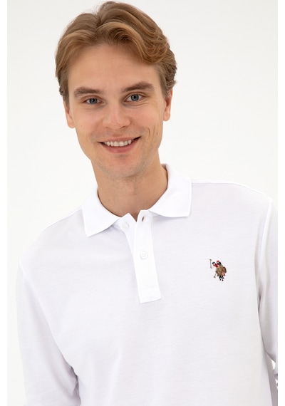 U.S. Polo Assn. Erkek Regular Fit Polo Yaka Beyaz Basic Sweatshirt 50313772-VR013 U.S. Polo Assn. Erkek Regular Fit Polo Yaka Beyaz Basic Sweatshirt 50313772-VR013