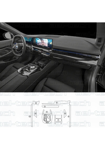 Bmw 5 Seri Uyumlu Piano Black Tpu Koruyucu 9 Lu Set