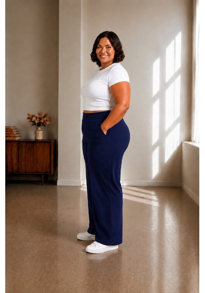 Sngl Tekstil Kadın Büyük Beden Pantolon S M L Xl 2xl 3xl 4xl 5xl 6xl 7xl 8xl 9xl Lacivert