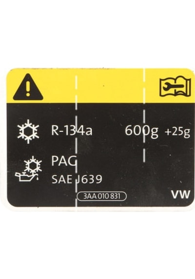 Vw 8J8010564F Klima Gazı Uyarı Etiketi Sticker Yapıştırma