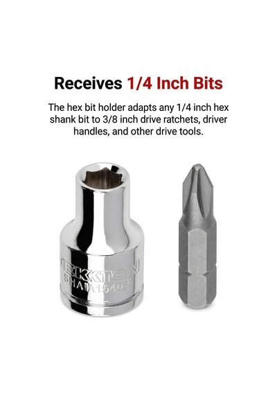 Tekton 3/8 Inch Drive X 1/4 Inch Magnetic Hex Bit Holder