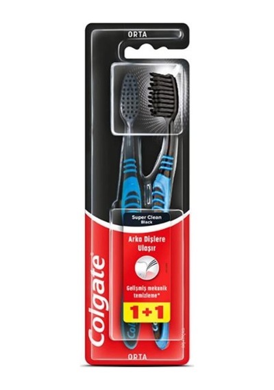 Diş Fırçası Super Clean Black 1+1 Orta