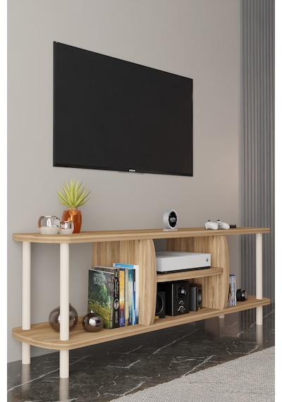 Modern Tv Ünitesi Ahşap Raflı 2 Katlı 4 Raflı Televizyon Sehpası Televizyon Ünitesi Atlantik Çam Modern Tv Ünitesi Ahşap Raflı 2 Katlı 4 Raflı Televizyon Sehpası Televizyon Ünitesi Atlantik Çam