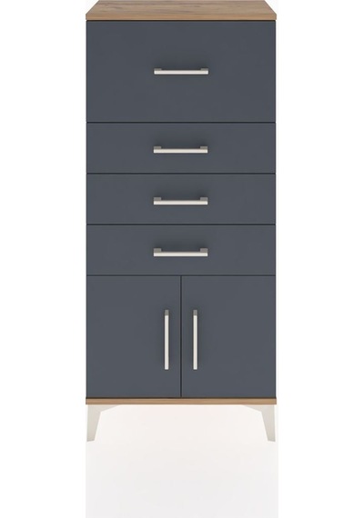 Hyperion Dolap 4 Çekmeceli 2 Kapaklı 60x44x134 Çam-antrasit Çam