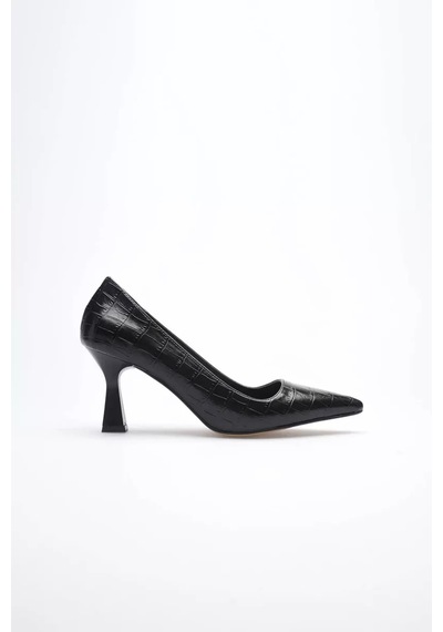 Trendella Siyah Kroko Topuklu Kadın Stiletto Tr20ms02f