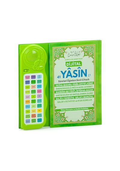 Çocuklar İçin Sure Dua Öğreten Cihaz Sesli Yasini Şerif Kitabı Yeşil