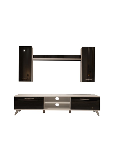 Decoraktiv Eko 7 Mdf Dvd Retro Tv Ünitesi Tv Sehpası Beyaz - Siyah