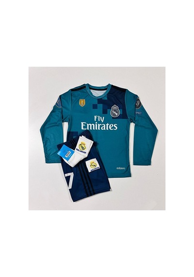 Real Madrid 2018 Cristiano Ronaldo Turkuaz Röveşata Uzun Kol Çocu