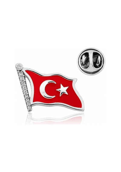 Gümüş Türk Bayrağı Rozet - Brs981210124 Açık Sarı Altın 42897234