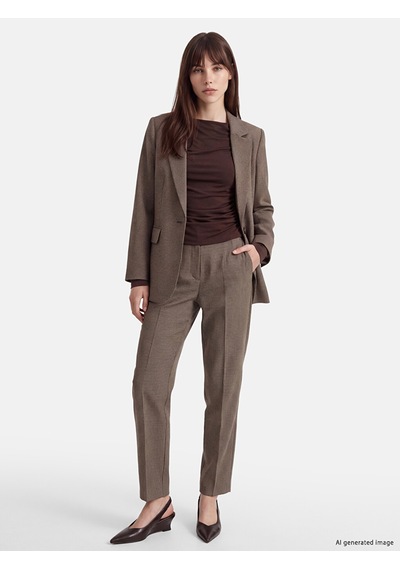Lcw Vision Kahverengi Ekose Kadın Blazer Ceket