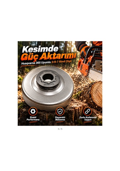 Algaride Husqvarna 365 Jonsered 2165 Uyumlu 3/8-7 Rimli Zincir Dişlisi Debriyaj Tamburu Motorlu Testere Güç Aktarım Parça